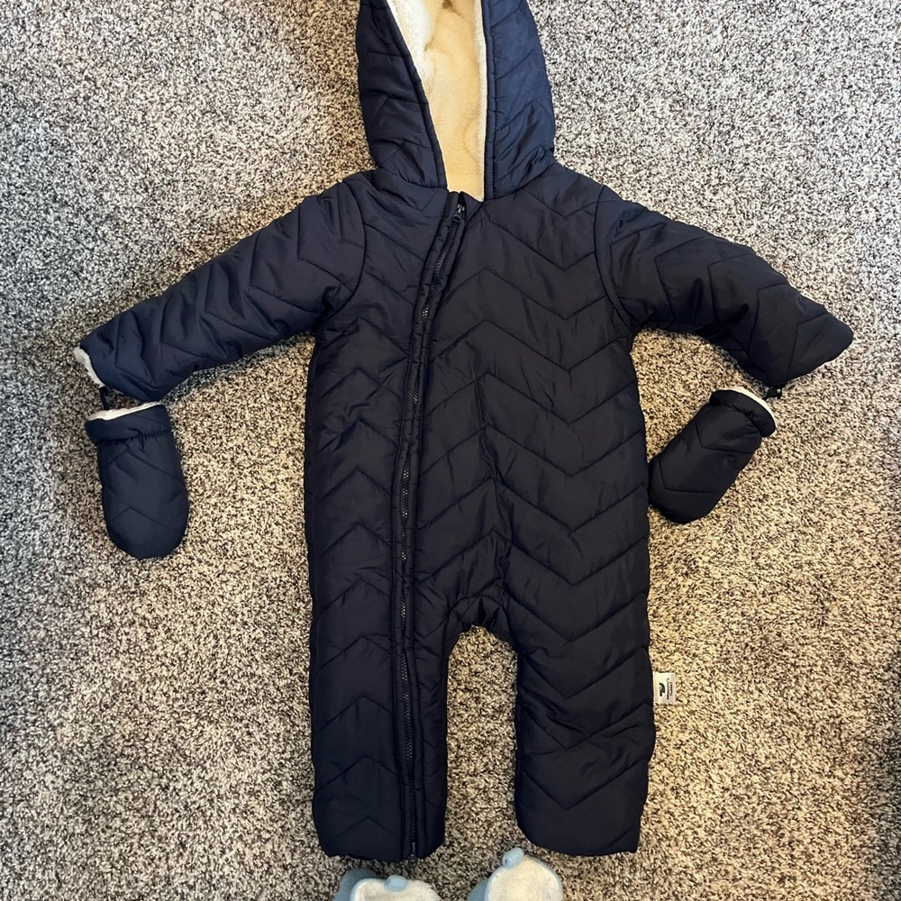 Navy Blue Kids One Piece Snowsuit